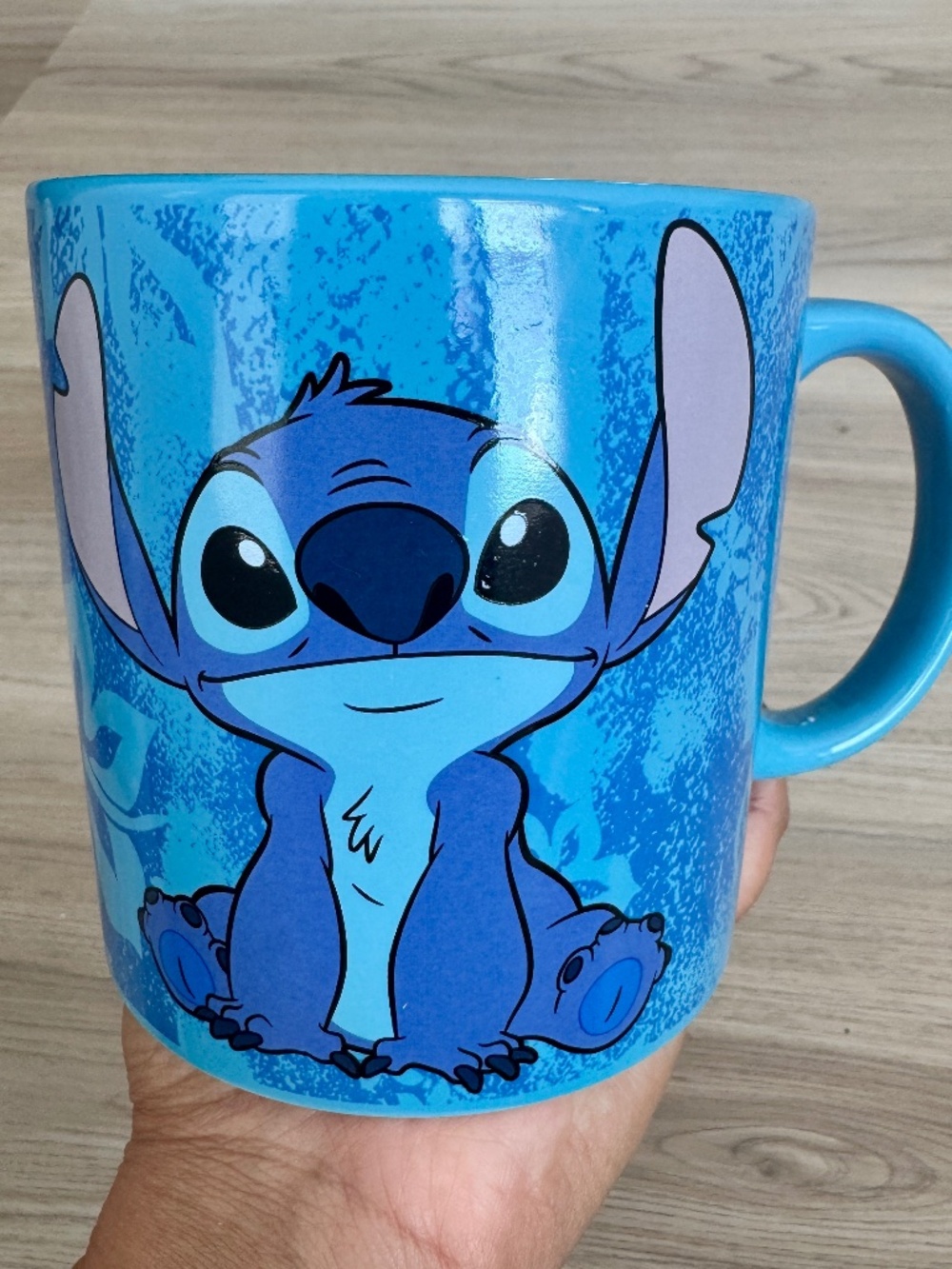 Disney Lilo & Stitch Experiment 626 Large Blue Ceramic Coffee Mug Hibiscus